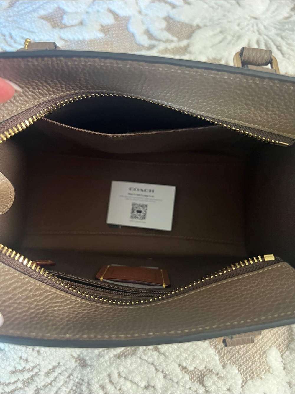 Coach Brown Leather Maggie Small Tote Bag comes with shoulder strap - Picture 6 of 6